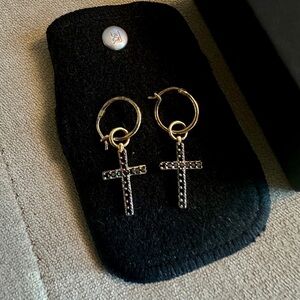 Missoma Fused Pave Cross Earrings